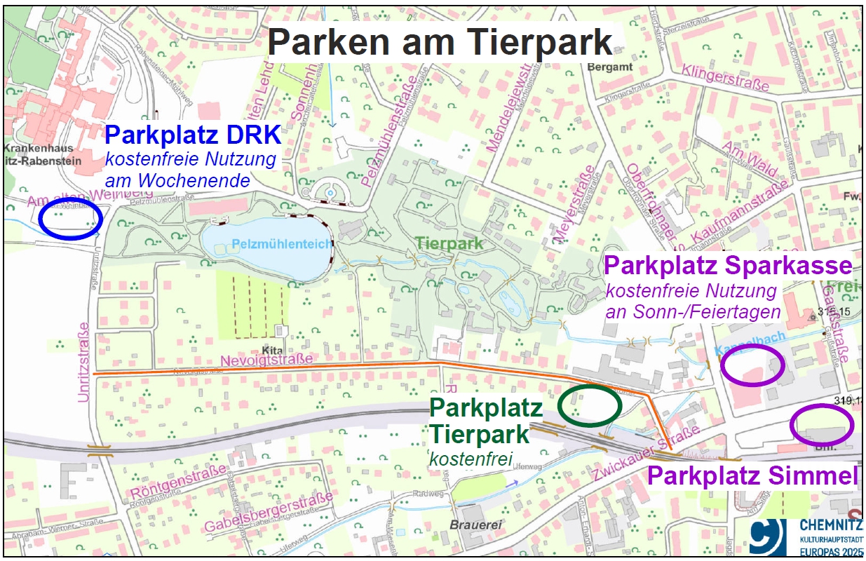 Übersichtsplan zu den Stellflächen am Tierpark