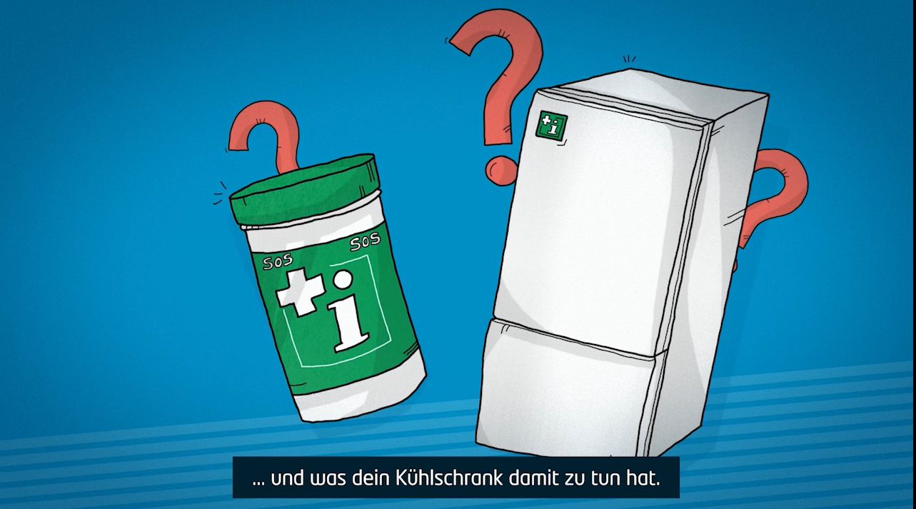 Szene aus dem Erklärvideo zur Notfalldose des Landkreises Mittelsachsen