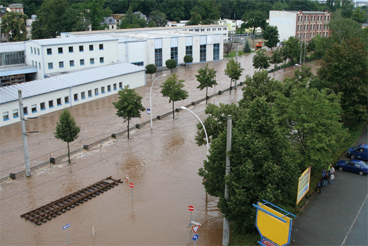 Hochwasser in der Annaberger Straße