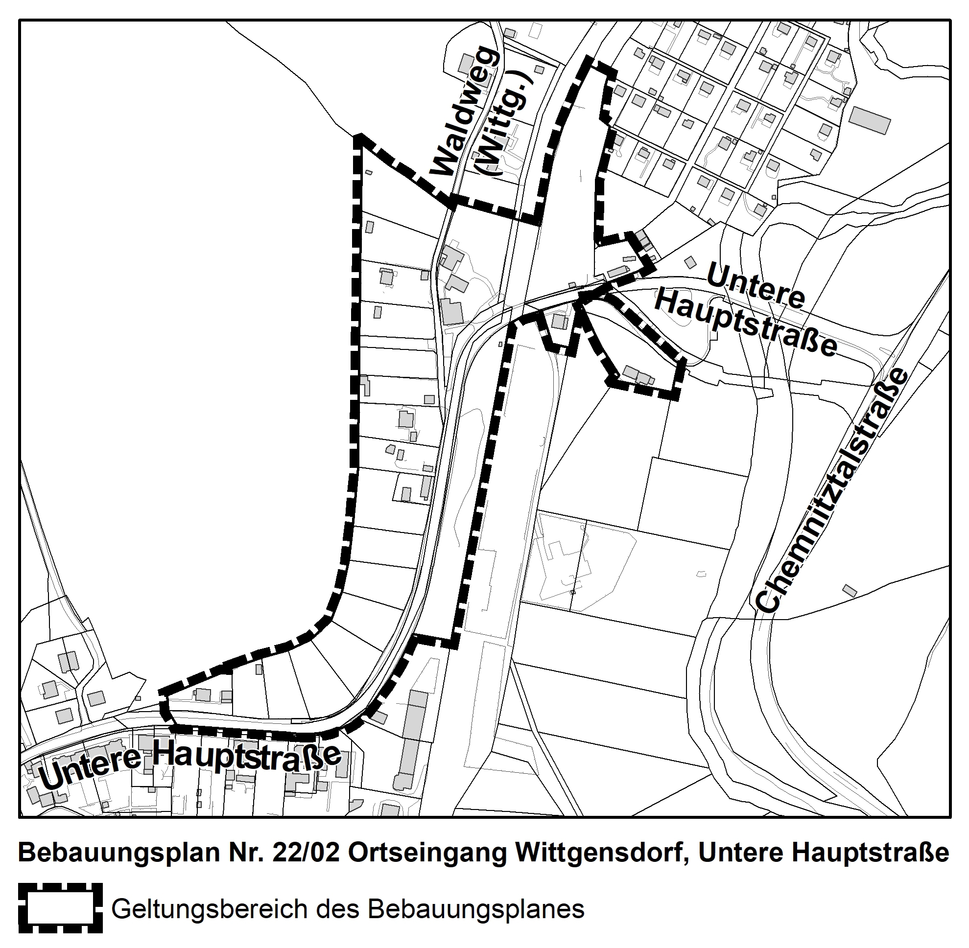 Veröffentlichung im Internet des Bebauungsplanes Nr. 22/02 „Ortseingang Wittgensdorf, Untere Hauptstraße“