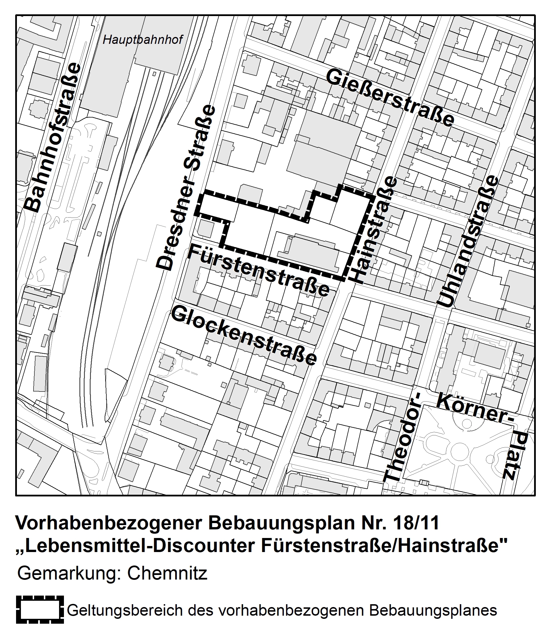 Veröffentlichung im Internet des vorhabenbezogenen Bebauungsplanes Nr. 18/11 „Lebensmittel-Discounter Fürstenstraße/Hainstraße“