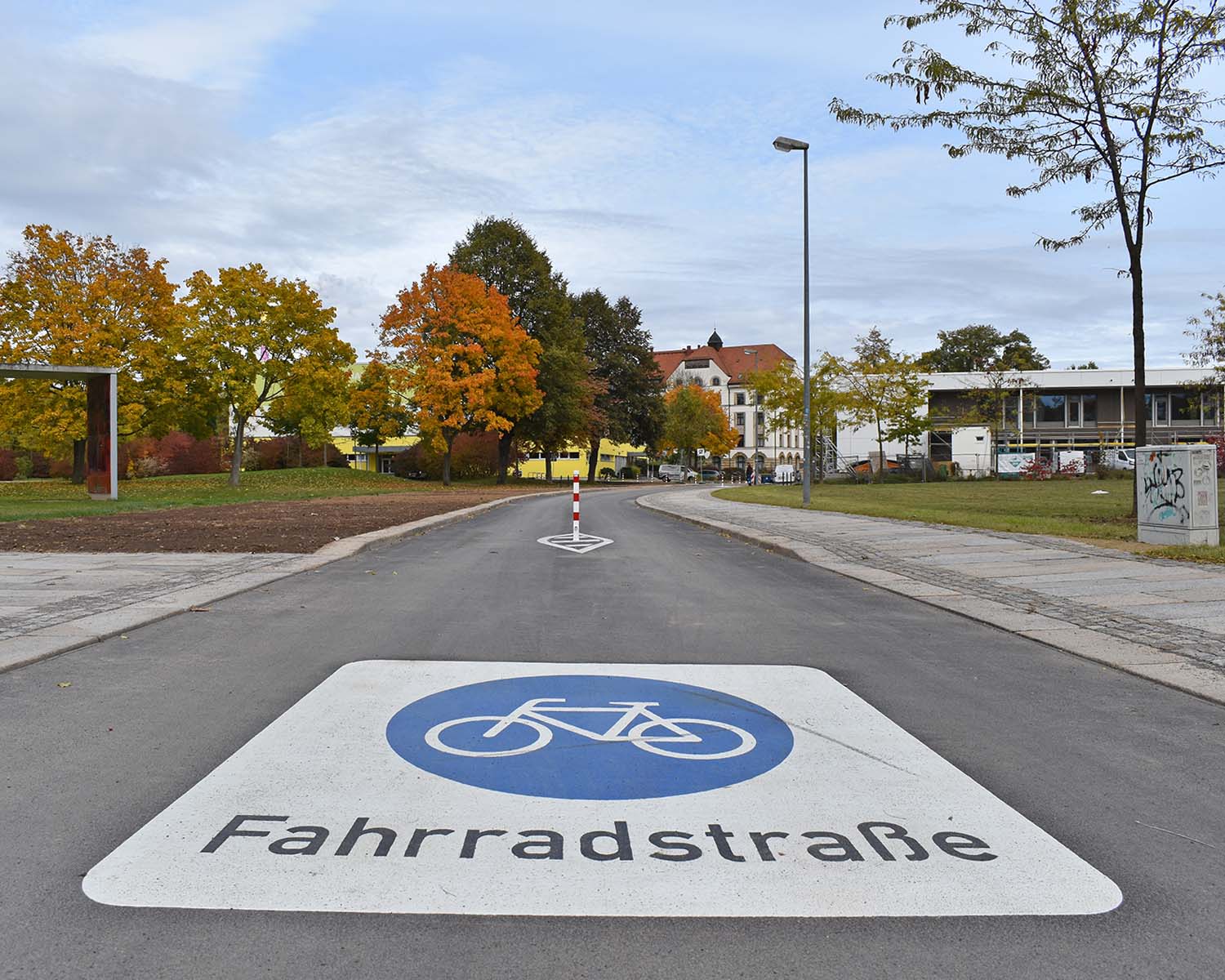 Die neue Fahrradstraße in der Schloßstraße.